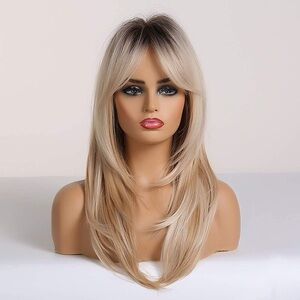 Blonde with Dark Roots Long Wig